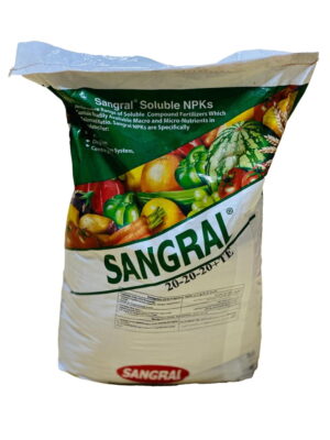 SANGRAL 20-20-20 + TE Water Soluble Fertilizer – 25 kg – Balanced NPK with Micronutrients for All Growth Stages – Complete Plant Nutrition