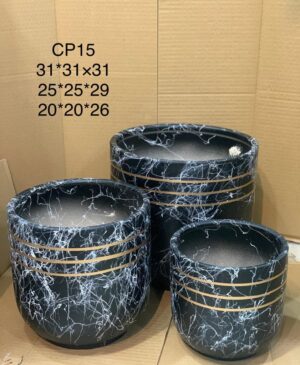 Stylish Ceramic Pots - Gold Stipes - Image 5